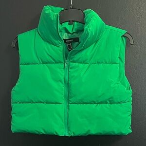 Forever 21 Vibrant Green Puffer Vest